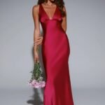 Wexalora Satin Maxi Dress Berry