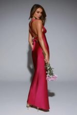 Wexalora Satin Maxi Dress Berry - Image 7