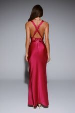 Wexalora Satin Maxi Dress Berry - Image 8