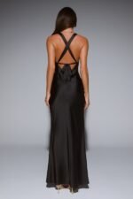 Wexalora Satin Maxi Dress Black - Image 7