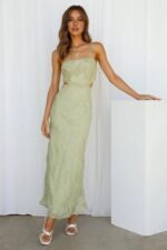 Rainbow Glow Midi Dress Sage - Image 2