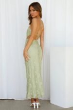 Rainbow Glow Midi Dress Sage - Image 5
