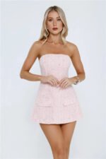 Rose Glow Strapless Mini Dress Pink - Image 4