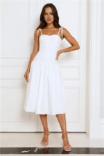 Sailing On A Dream Lace Midi Dress White - Image 3