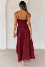 Sapphire Cascade Midi Dress Maroon - Image 5