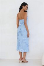 Seraphic Strapless Mesh Midi Dress Blue - Image 5