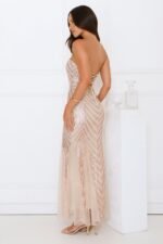 Shimmer District Sequin Strapless Maxi Dress Gold - Image 4