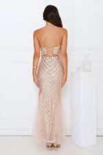Shimmer District Sequin Strapless Maxi Dress Gold - Image 5