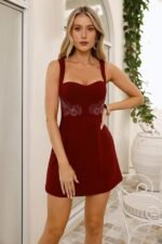 Showered With Love Mini Dress Wine - Image 3