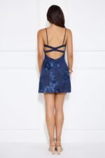 Songs Written Mesh Mini Dress Navy - Image 7