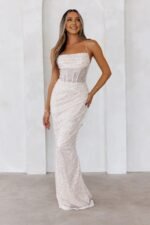 Sparkle Daze Sequin Maxi Dress White - Image 3