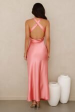 Wexalora Satin Midi Dress Pink - Image 6