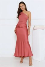 Starlit Darling Satin Maxi Dress Pink - Image 4