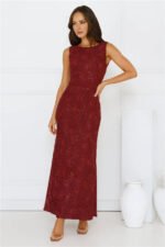 Stay Fab Maxi Dress Wine - Image 2