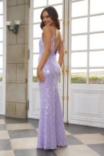 Stellar Soiree Sequin Maxi Dress Purple - Image 5