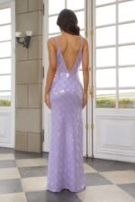Stellar Soiree Sequin Maxi Dress Purple - Image 6