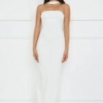 Stylish Fusion Halter Maxi Dress White