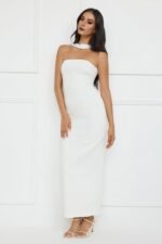 Stylish Fusion Halter Maxi Dress White - Image 4
