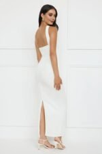 Stylish Fusion Halter Maxi Dress White - Image 5