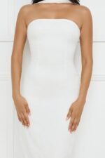 Stylish Fusion Halter Maxi Dress White - Image 6