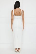 Stylish Fusion Halter Maxi Dress White - Image 7