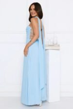 Sugar Babe Strapless Pleated Maxi Dress Blue - Image 4
