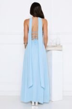 Sugar Babe Strapless Pleated Maxi Dress Blue - Image 6