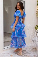 Sunny Garden Midi Dress Blue - Image 6