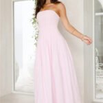 Sunshine Serenity Strapless Midi Dress Pink