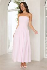 Sunshine Serenity Strapless Midi Dress Pink - Image 2