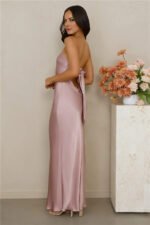 The Wexalora Strapless Satin Maxi Dress Dusty Pink - Image 5