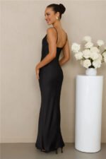 The Wexalora Cowl Satin Maxi Dress Black - Image 6
