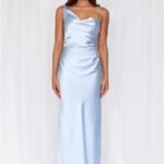 The Wexalora Cowl Satin Maxi Dress Blue