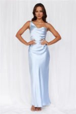 The Wexalora Cowl Satin Maxi Dress Blue - Image 6