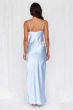The Wexalora Cowl Satin Maxi Dress Blue - Image 8