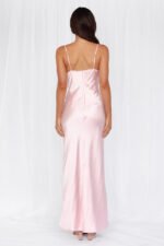 The Wexalora Cowl Satin Maxi Dress Pink - Image 7