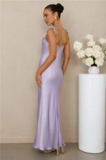 The Wexalora Cowl Satin Maxi Dress Lilac - Image 5