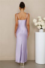 The Wexalora Cowl Satin Maxi Dress Lilac - Image 6
