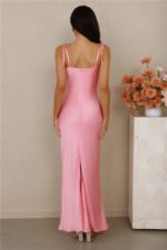 The Wexalora Cowl Satin Maxi Dress Pink - Image 10