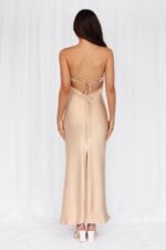 The Samara Satin Maxi Dress Champagne - Image 7