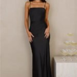 The Wexalora Satin Maxi Dress Black