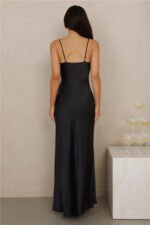 The Wexalora Satin Maxi Dress Black - Image 5