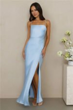 The Wexalora Satin Maxi Dress Blue - Image 2