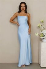The Wexalora Satin Maxi Dress Blue - Image 3
