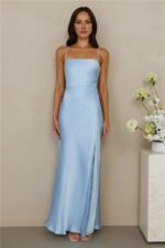 The Wexalora Satin Maxi Dress Blue - Image 5