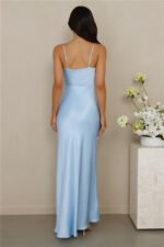 The Wexalora Satin Maxi Dress Blue - Image 7
