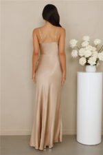The Wexalora Satin Maxi Dress Champagne - Image 8