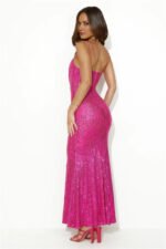 True Spark Sequin Maxi Dress Pink - Image 4