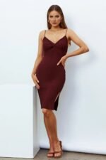 Under The Summer Skies Midi Dress Chocolate - Image 3