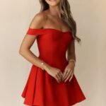 Waverly Off Shoulder Mini Dress Red